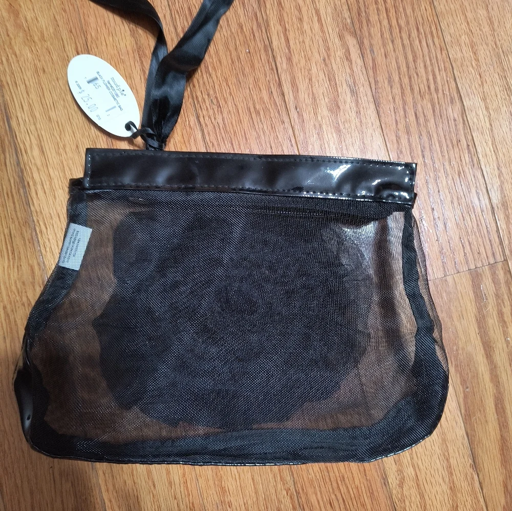 3/$10⭐ NWT Mud Pie sheer mesh makeup bag, small, black. - Picture 5 of 5